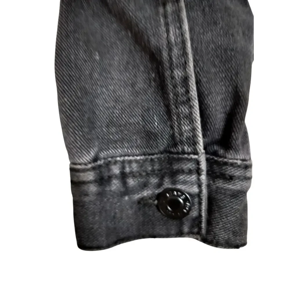 3814)YMI Long Sleeve Button Oversized Boyfriend Distressed Denim Jacket Large Jr - Picture 6 of 10